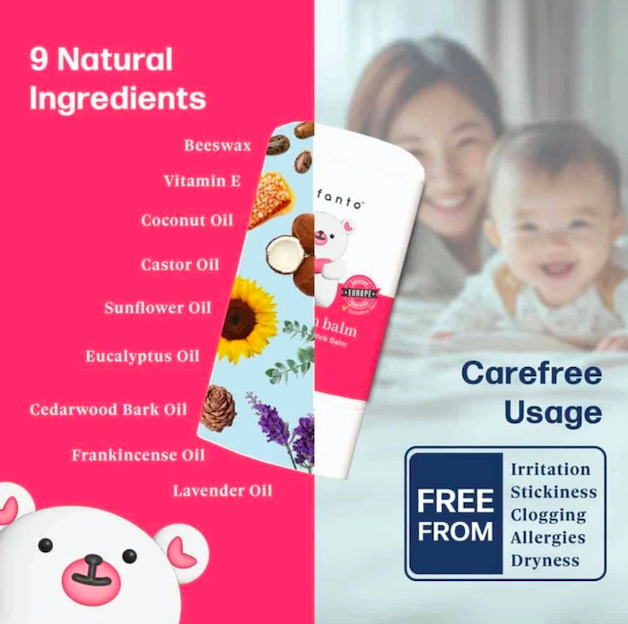 infanto baby chest calm balm Respiratory Relief calming soothing balm 宝宝伤风咳嗽呼吸胸腔安抚天然膏